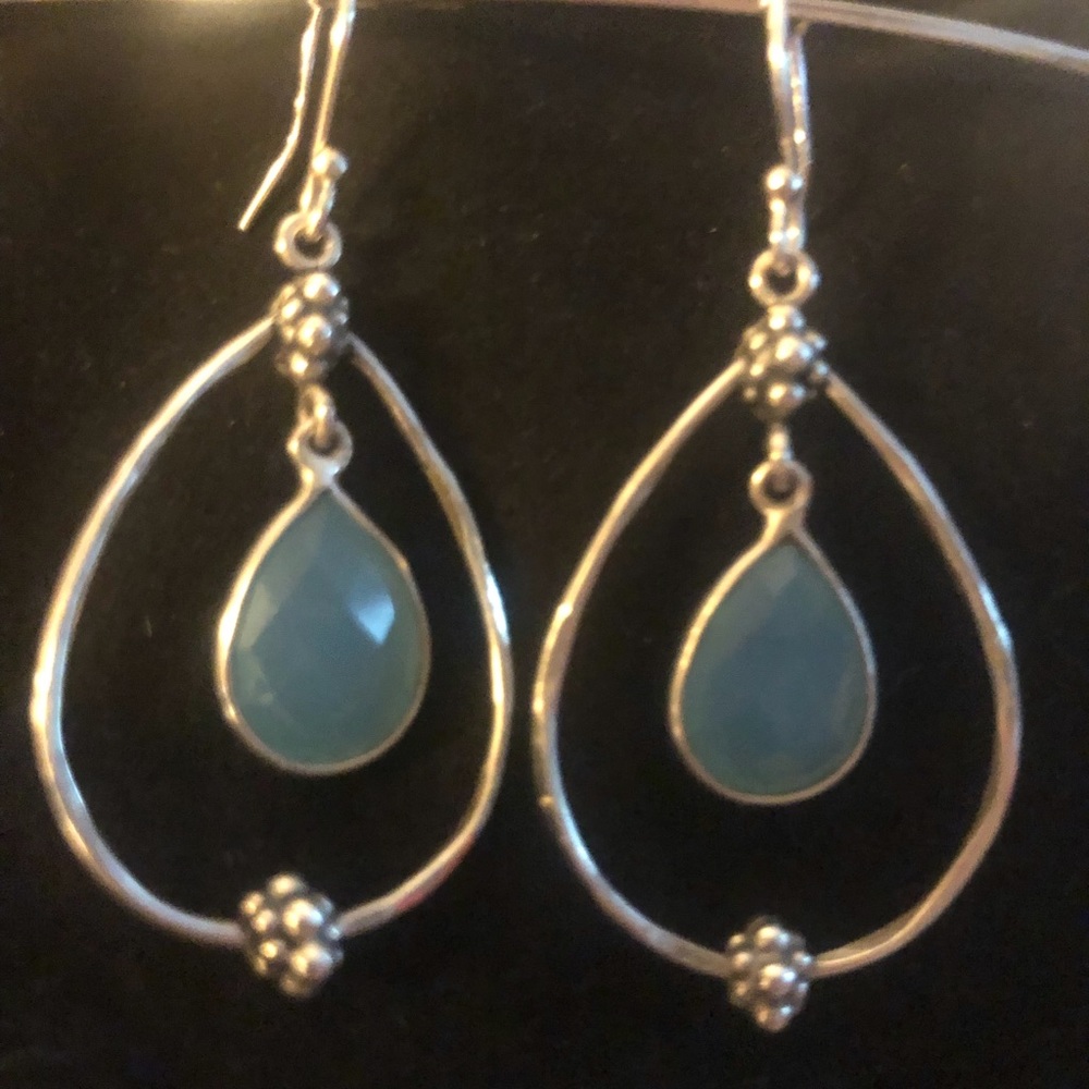 Blue Chalcedony Dangle earrings